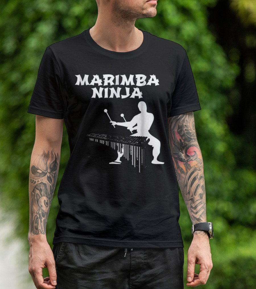 Marimba Ninja Percussion Ensemble Stealth Warrior T-Shirt