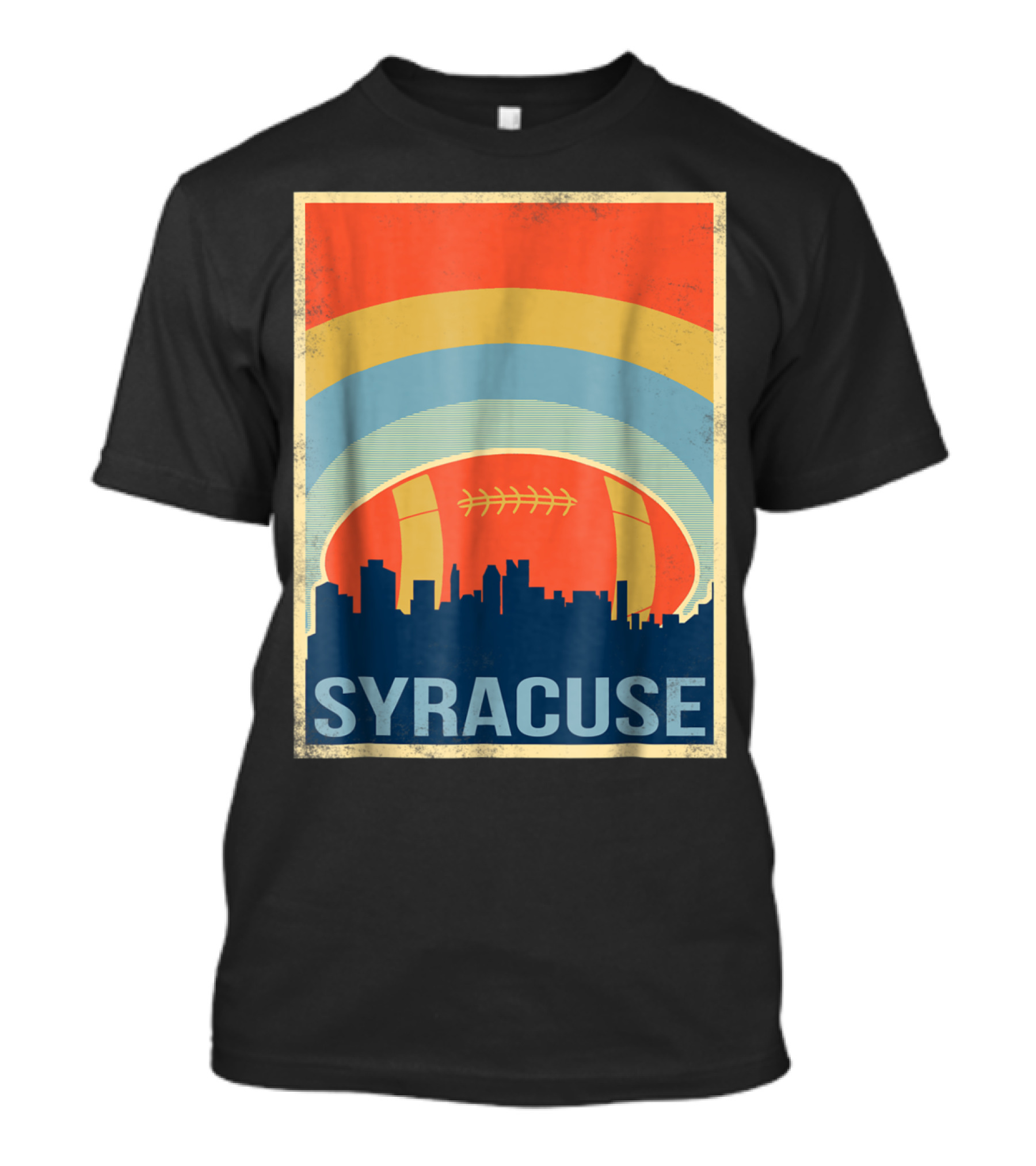 Syracuse Vintage Football Rugby Skyline Retro T-Shirt