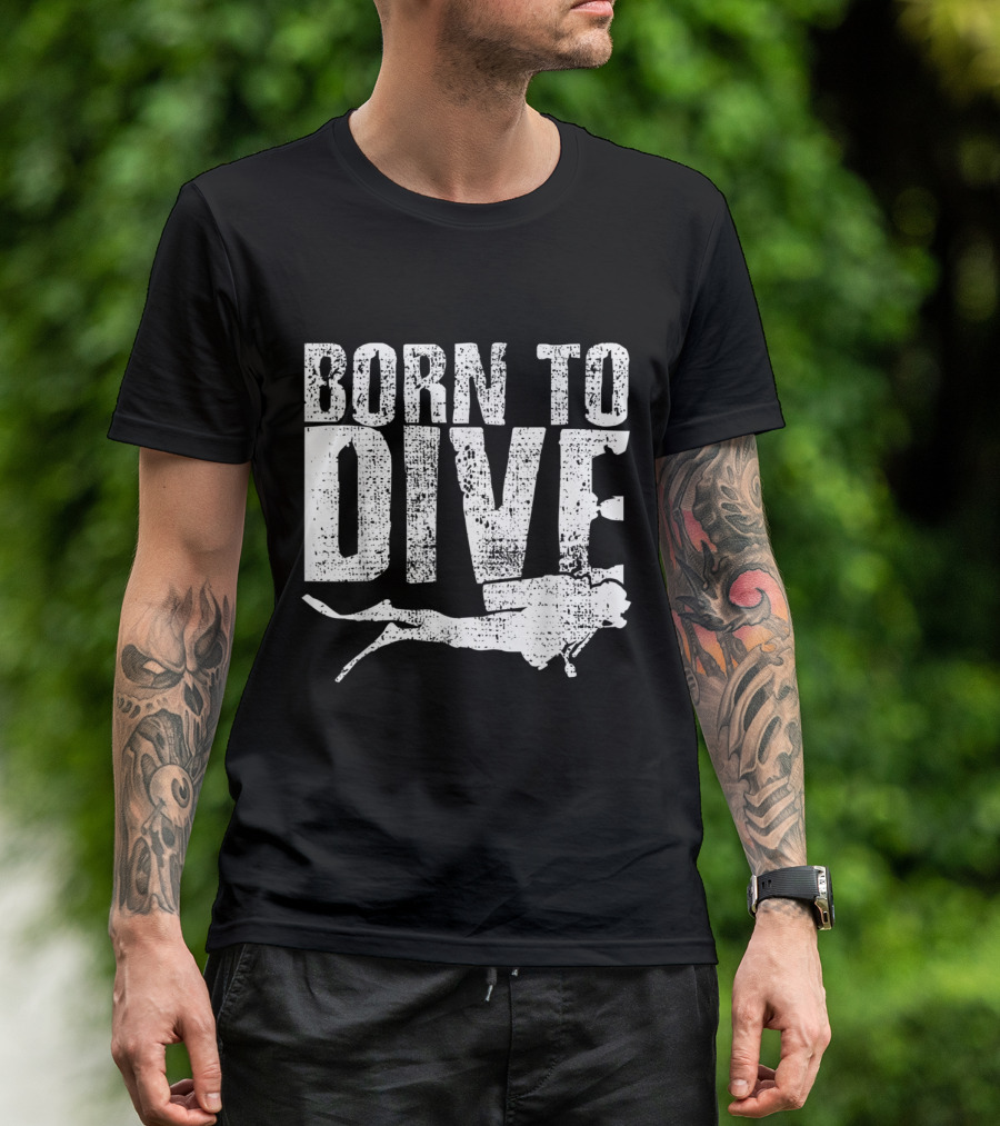 Born To Dive Scuba Diver Mermaid Ocean Divi T-Shirt