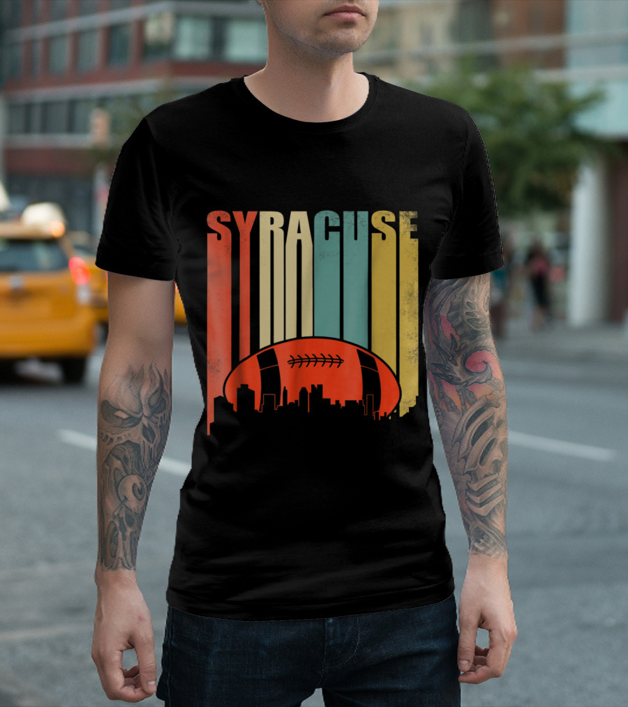 Syracuse Rugby Football Retro Skyline T-Shirt