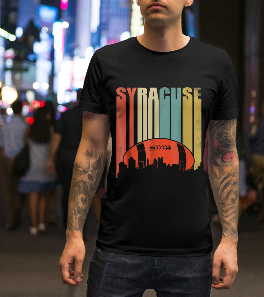 Syracuse Rugby Football Retro Skyline T-Shirt