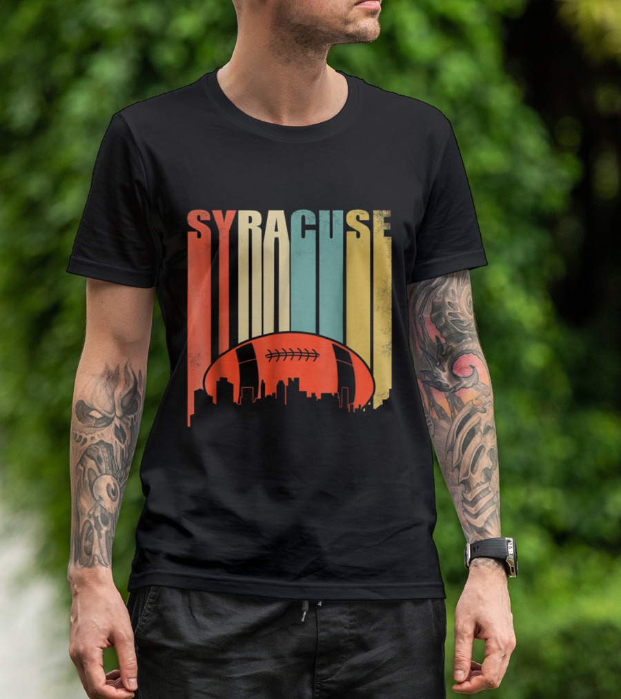 Syracuse Rugby Football Retro Skyline T-Shirt
