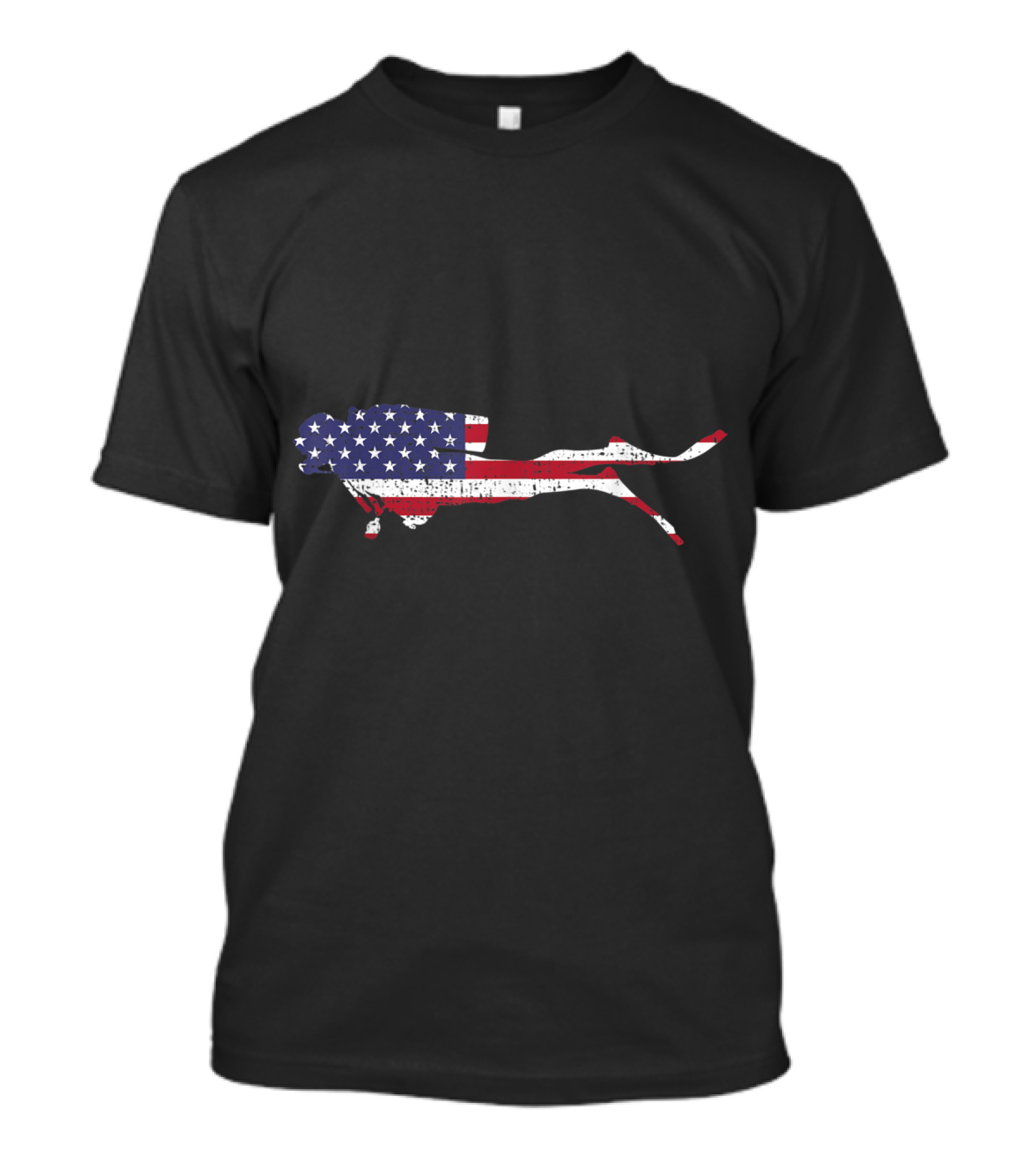 Scuba Diver American Flag USA 4th Of July T-Shirt