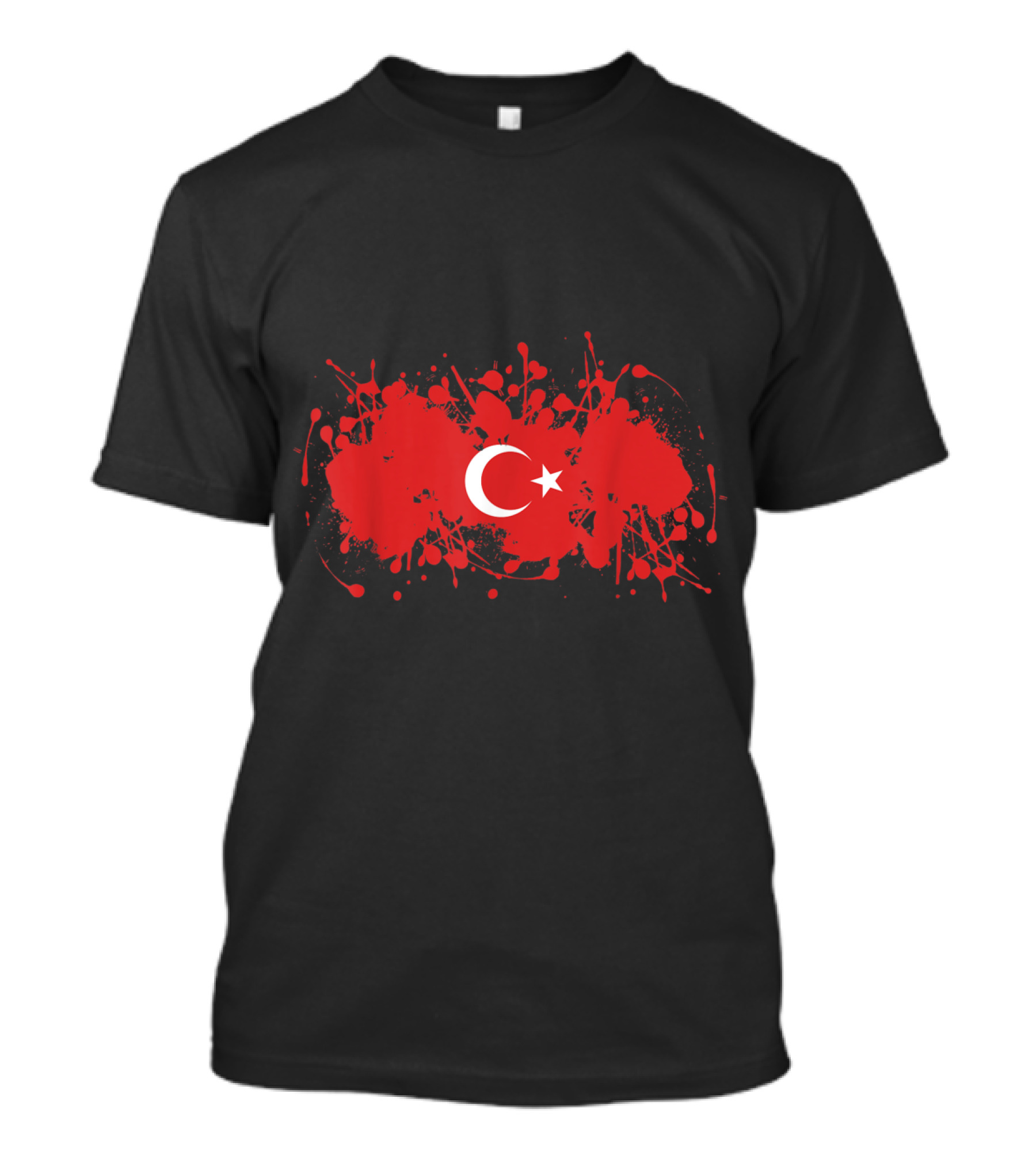 Vintage Turkey Flag With Crescent And Star Paint Splatter T-Shirt