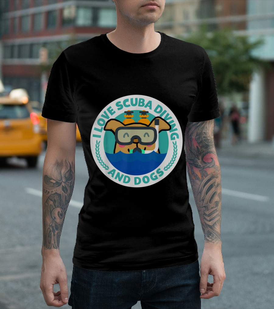I Love Scuba Diving And Dogs T-Shirt