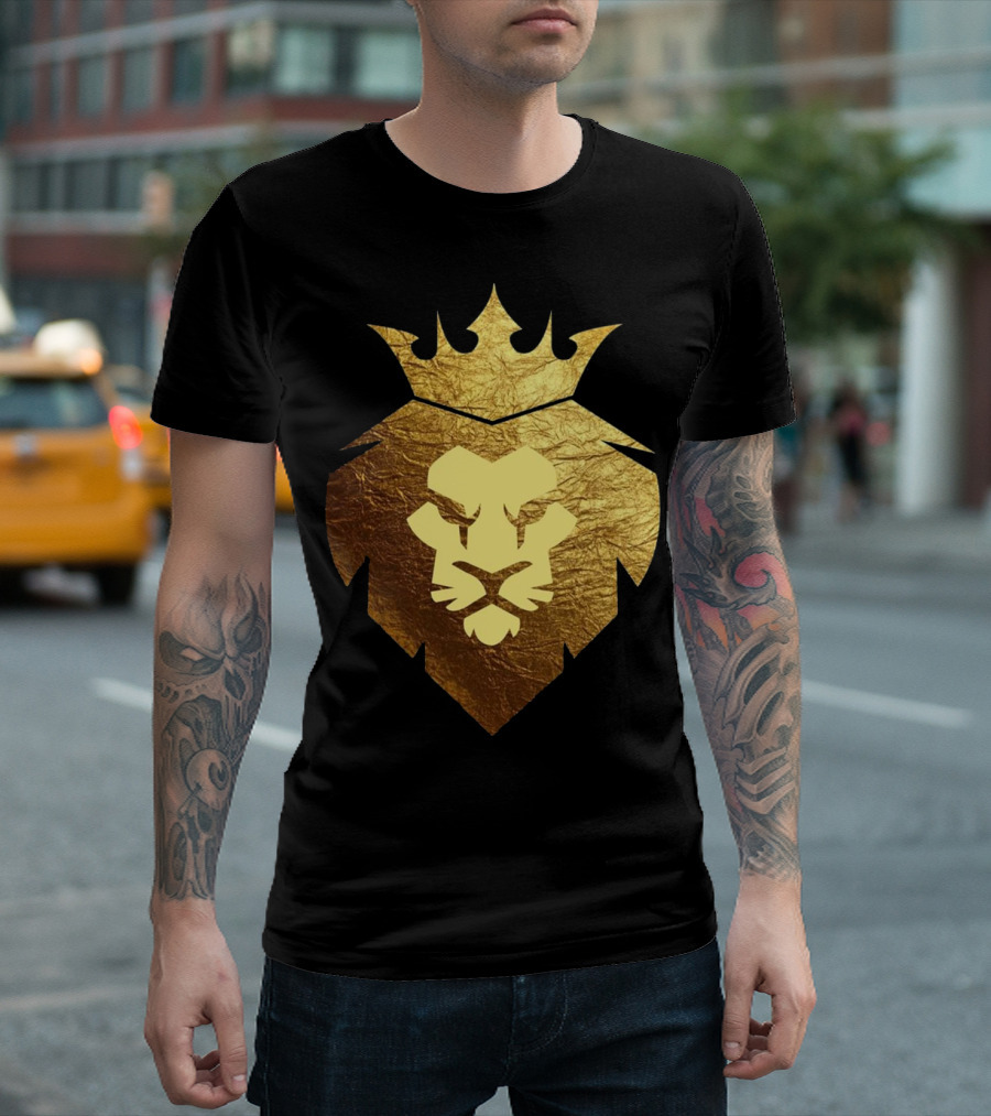 Gold Crowned Lion King Emblem T-Shirt