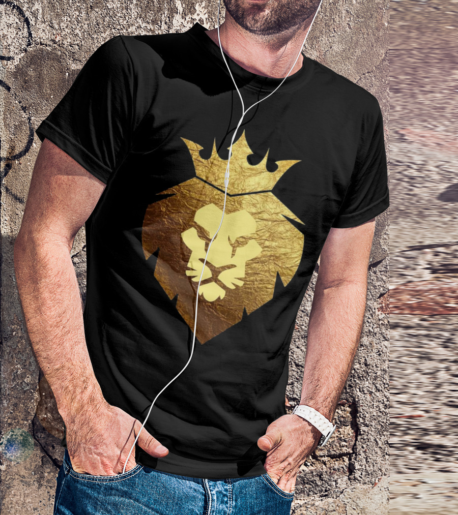 Gold Crowned Lion King Emblem T-Shirt