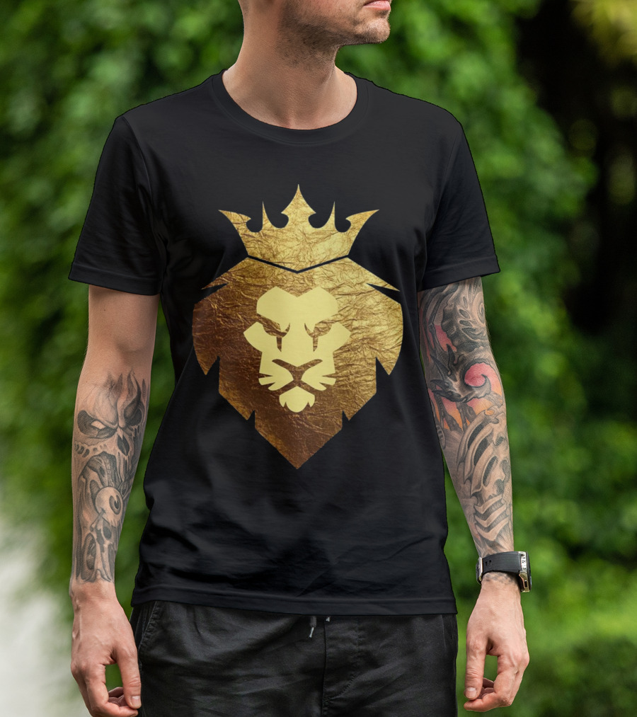 Gold Crowned Lion King Emblem T-Shirt