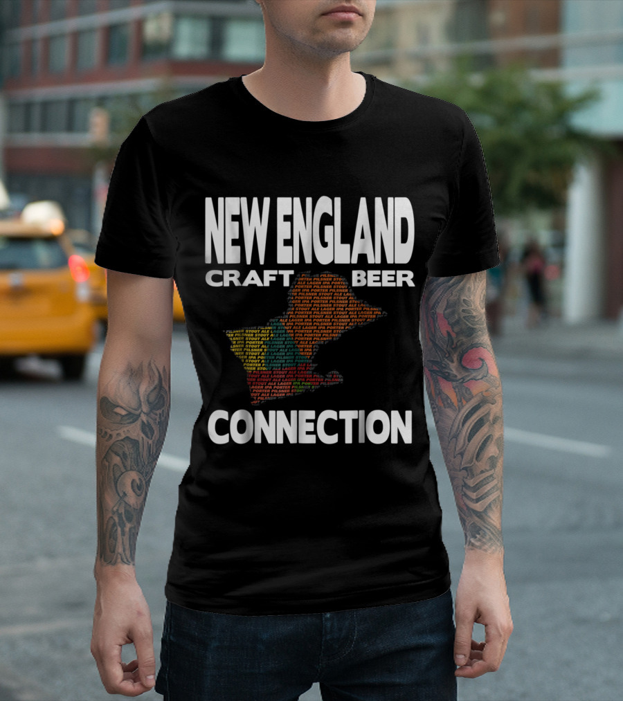 New England Craft Beer Styles Connection Map T-Shirt