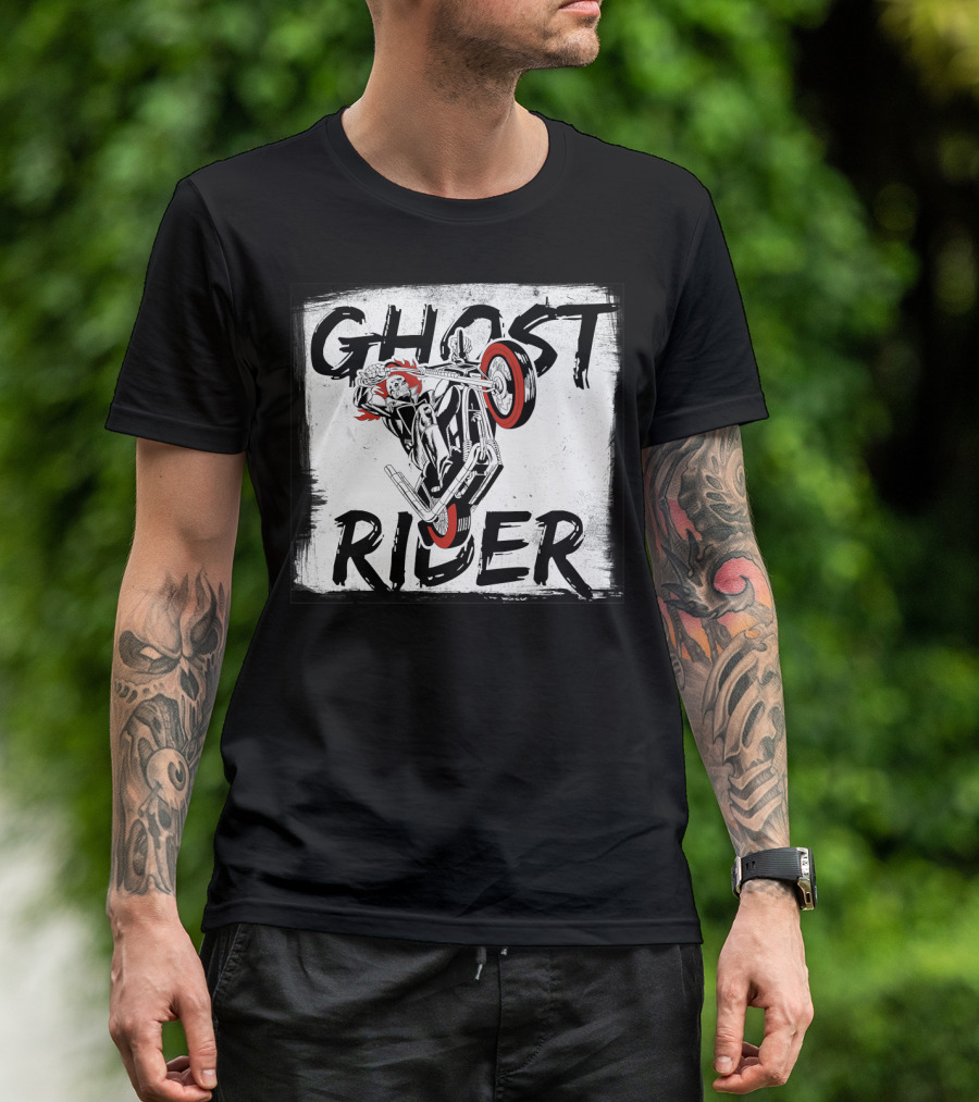 Ghost Rider Marvel Chalk Wheelie Burnout T-Shirt