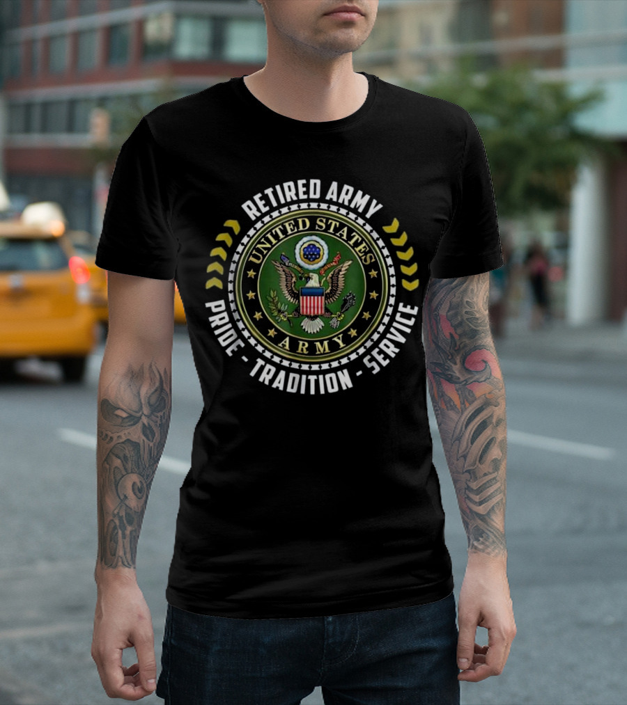 Retired Army United States Pride Tradition Service T-Shirt