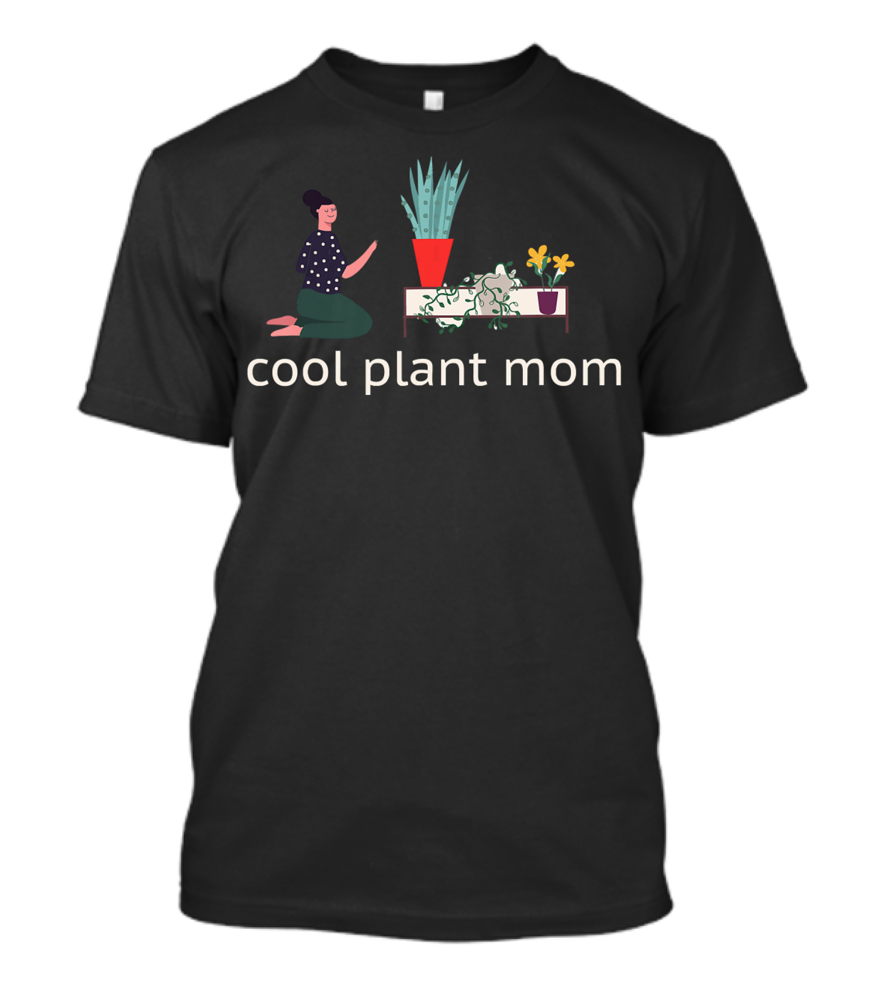 Cool Plant Mom Lady With Indoor Houseplant Gardening Enthusiast T-Shirt