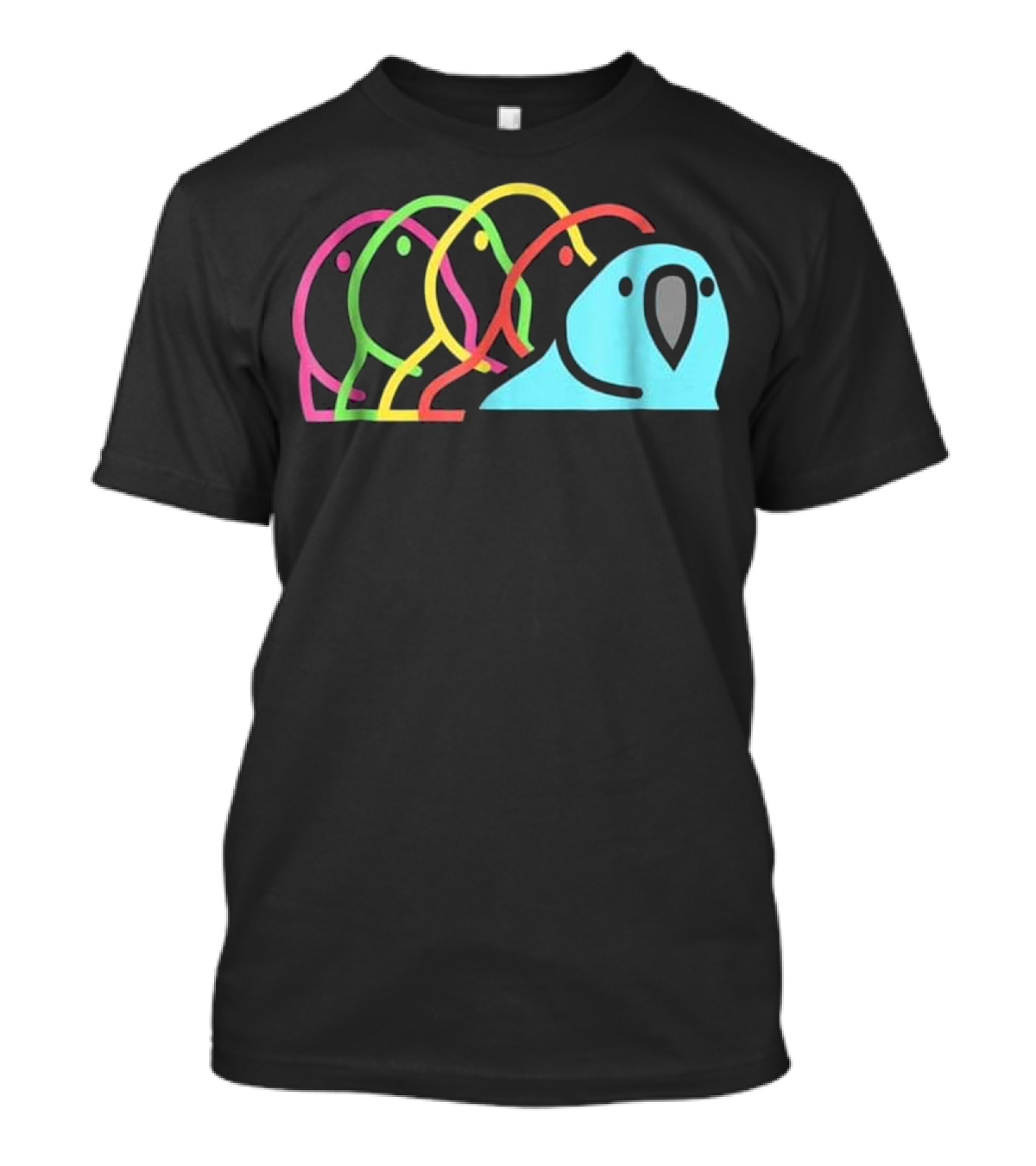 Party Parrot Slack Emoticon Colorful Parrot Quartet T-Shirt