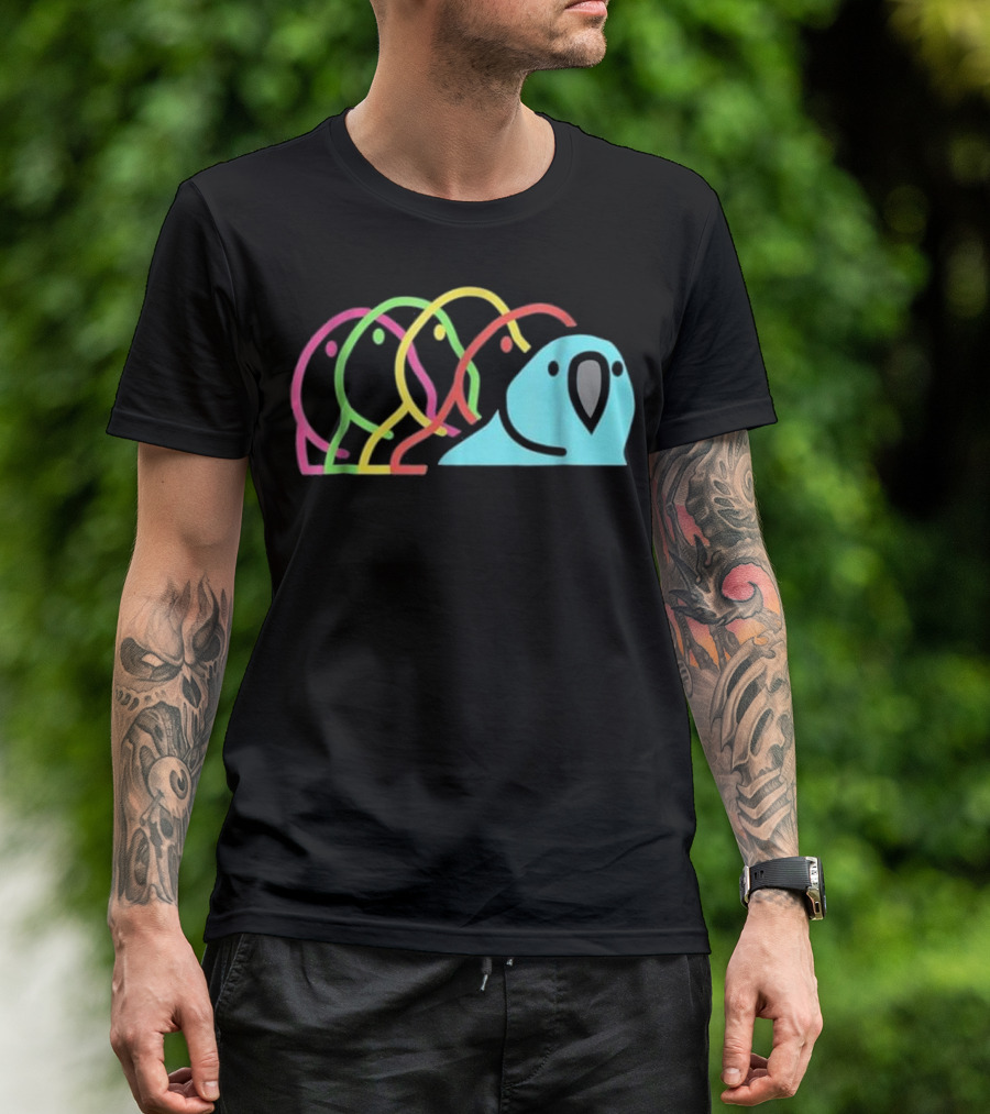 Party Parrot Slack Emoticon Colorful Parrot Quartet T-Shirt