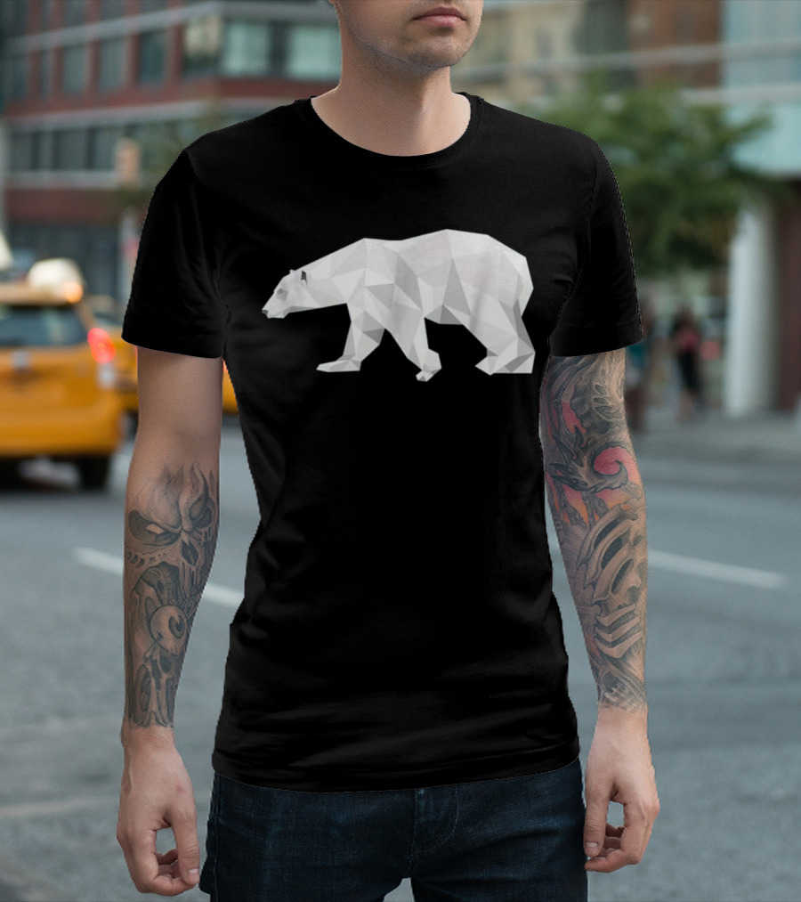 Cool Geometric Polar Bear Animal T-Shirt