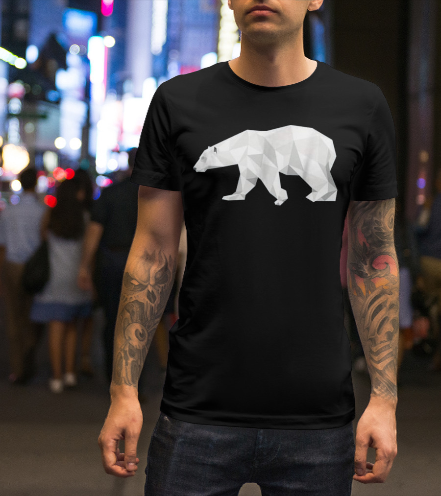 Cool Geometric Polar Bear Animal T-Shirt