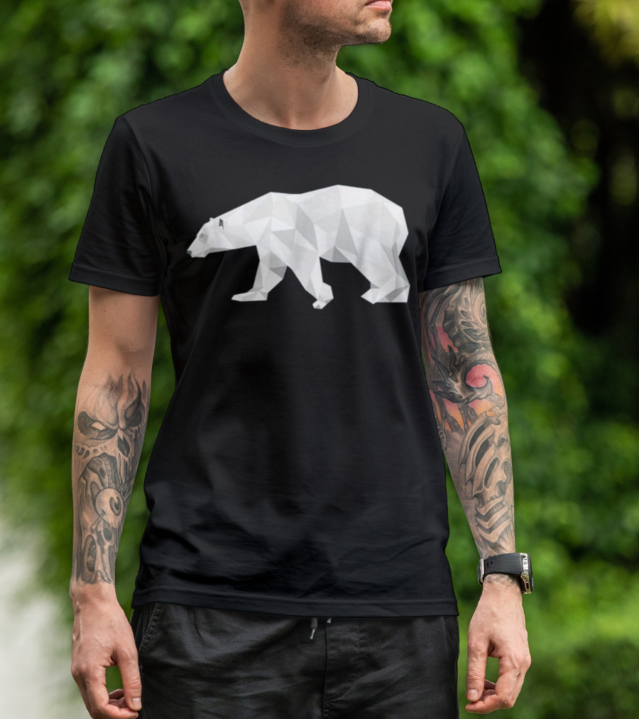 Cool Geometric Polar Bear Animal T-Shirt