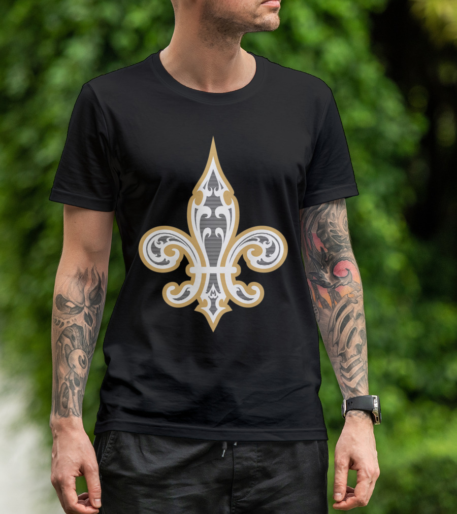 New Orleans Fleur-de-Lis Symbol Black And Gold T-Shirt
