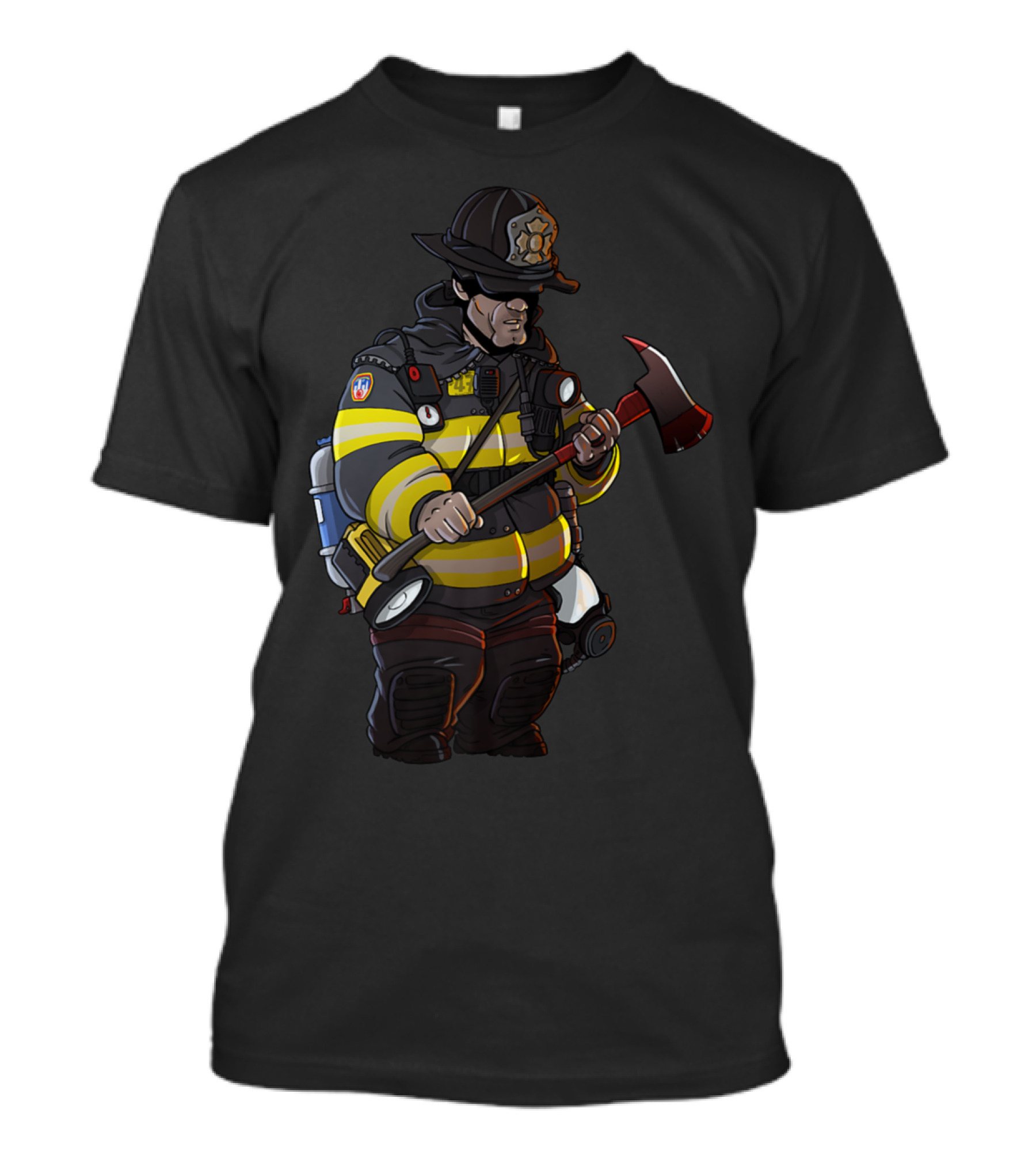 New York Firefighter NYFD Fireman Holding Axe T-Shirt