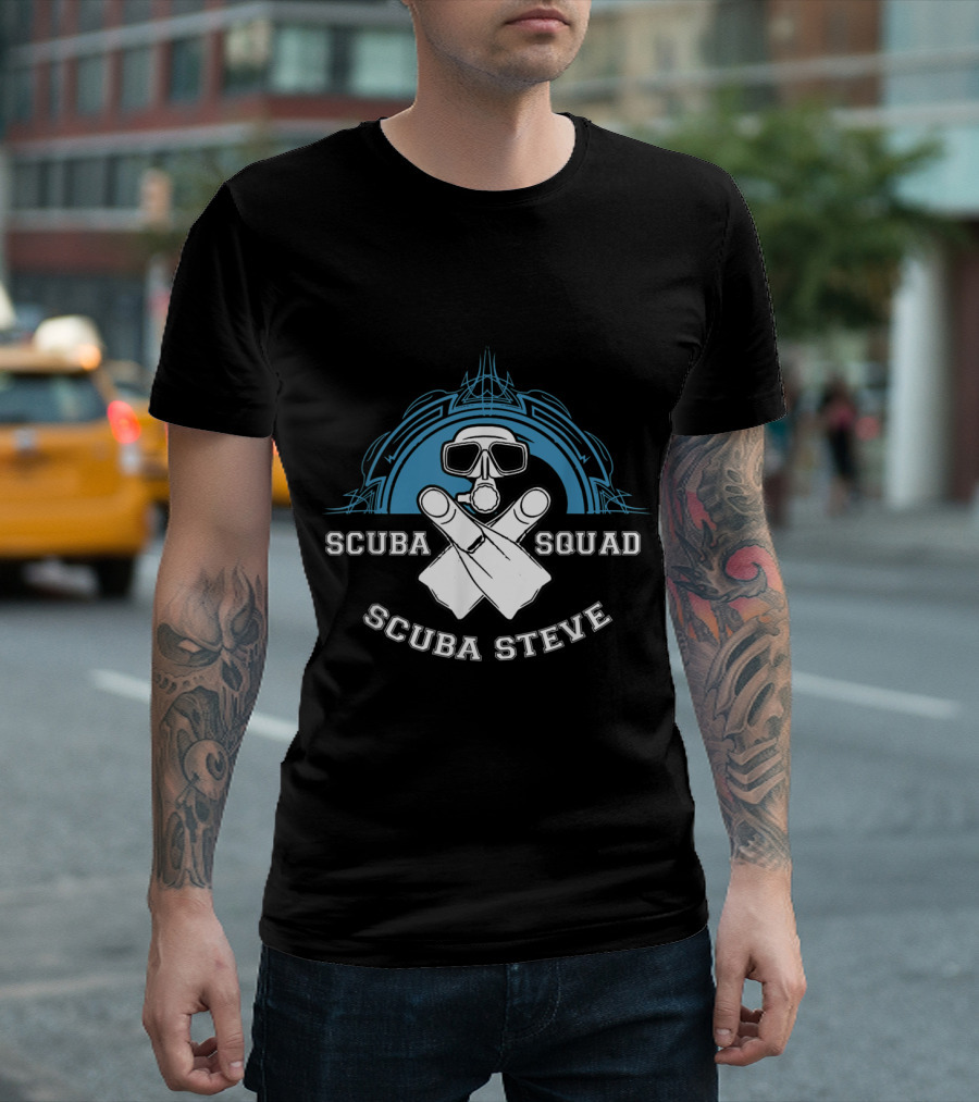 Scuba Diving Scuba Squad Scuba Steve Dive Mask T-Shirt