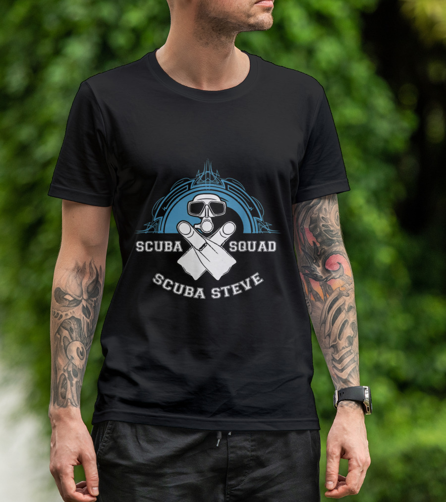 Scuba Diving Scuba Squad Scuba Steve Dive Mask T-Shirt