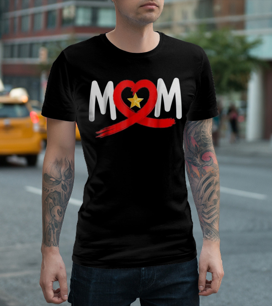 Gold Star Mother's Day Mom Heart T-Shirt