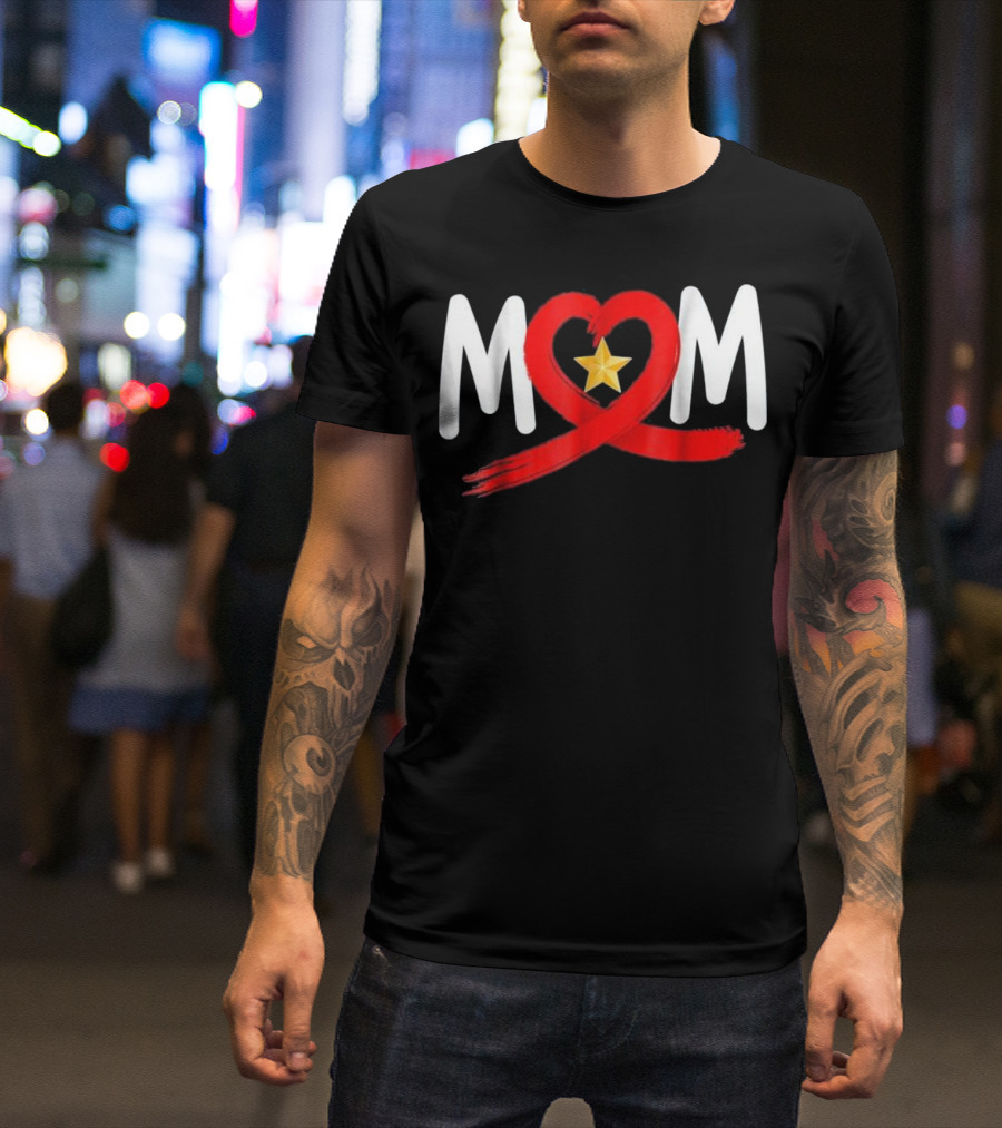 Gold Star Mother's Day Mom Heart T-Shirt