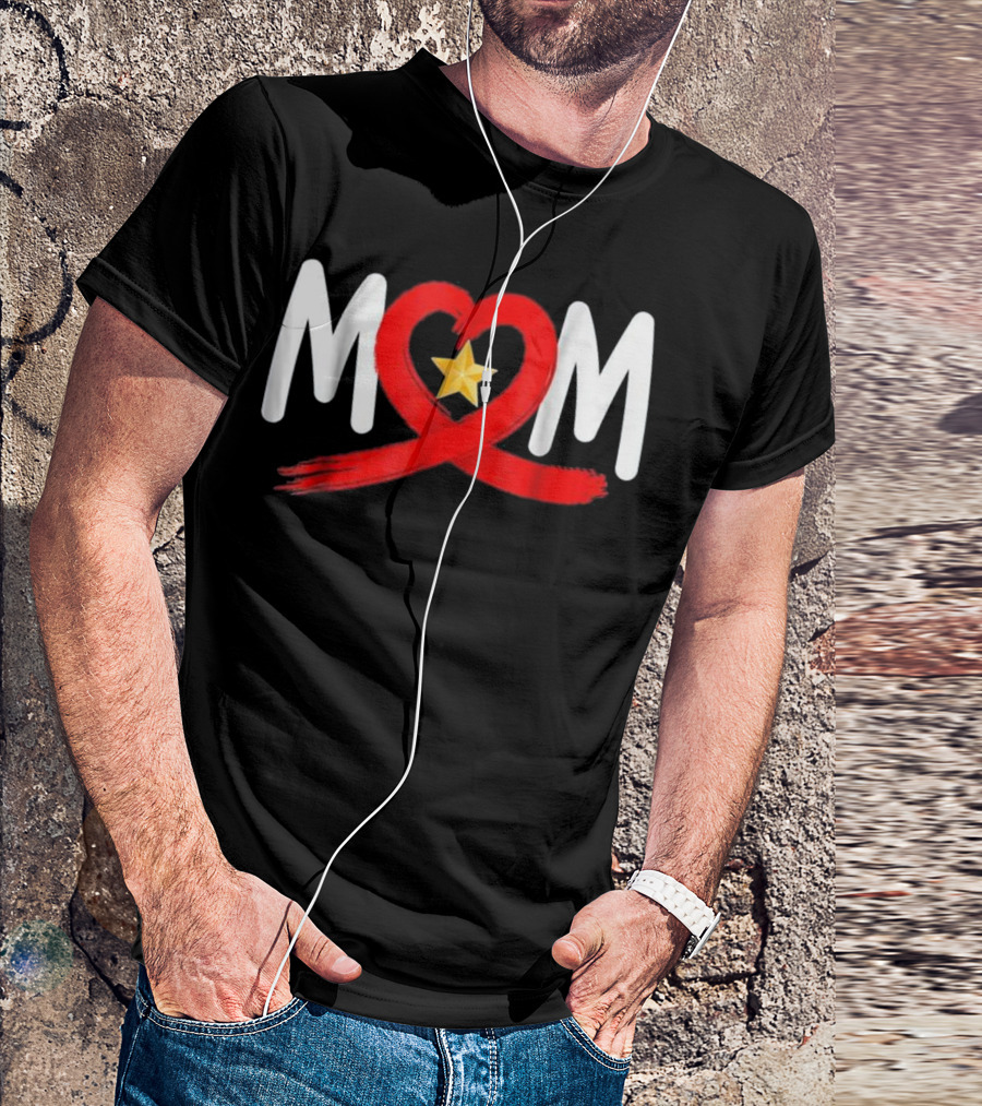 Gold Star Mother's Day Mom Heart T-Shirt