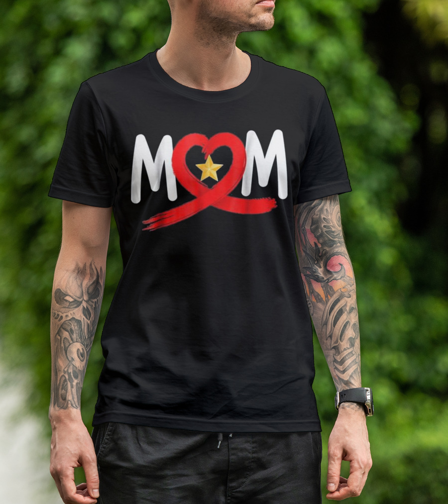 Gold Star Mother's Day Mom Heart T-Shirt