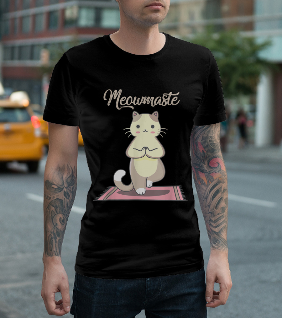 Meowmaste Yoga Cat Namaste T-Shirt