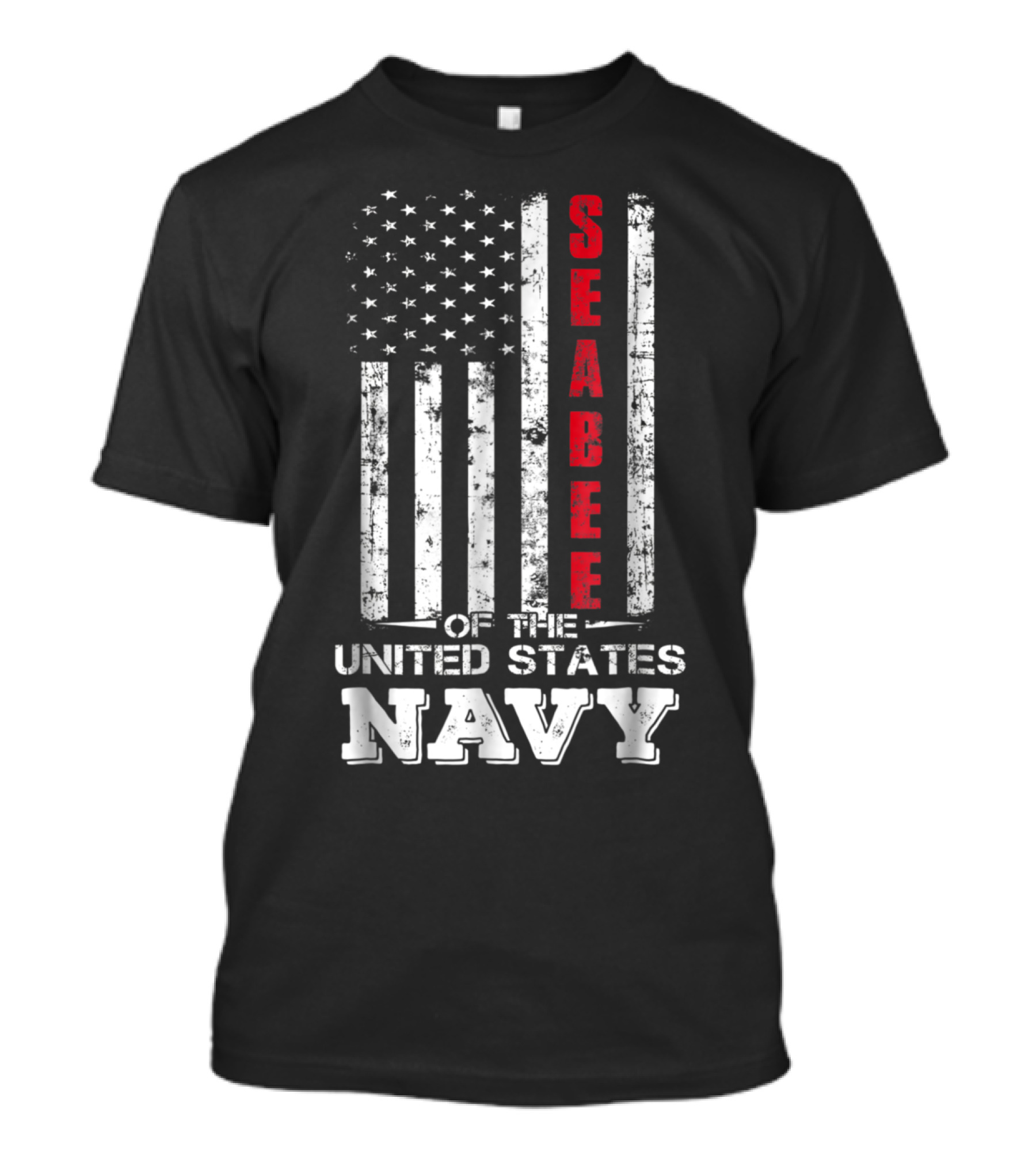 Seabee Of The United States Navy American Flag T-Shirt