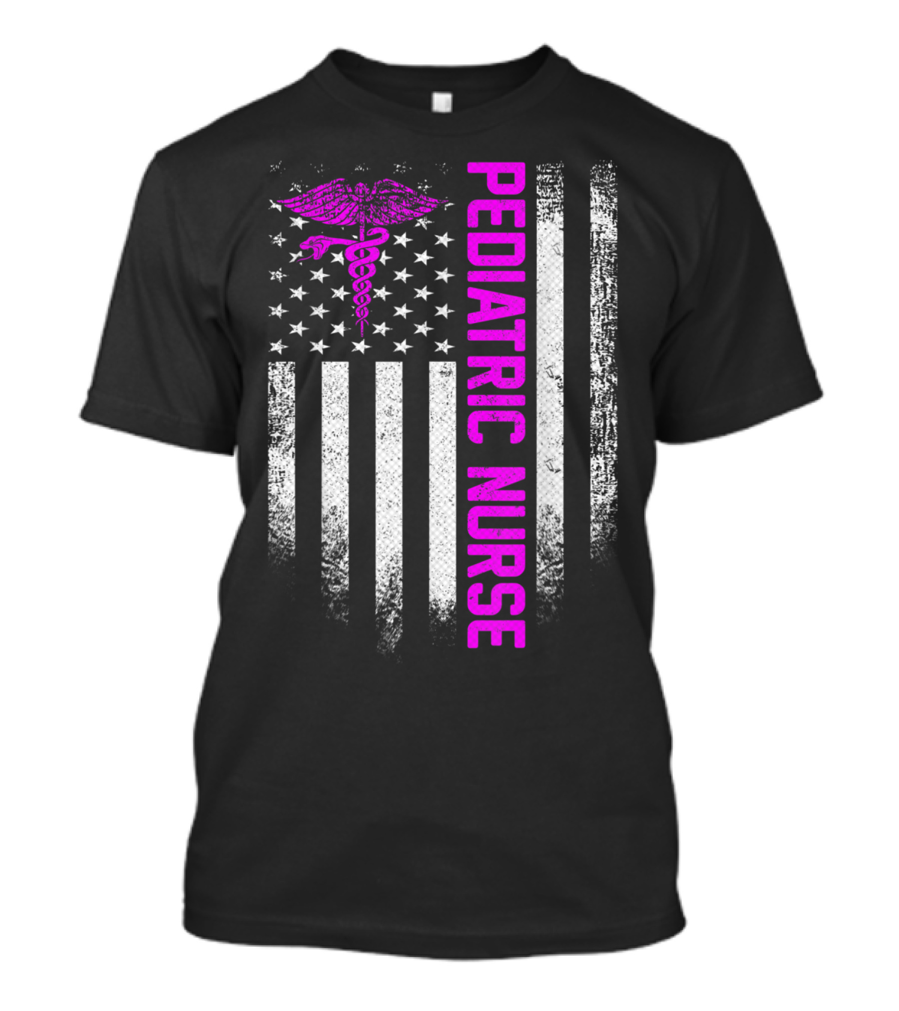 Vintage USA Pediatric Nurse Flag Caduceus T-Shirt