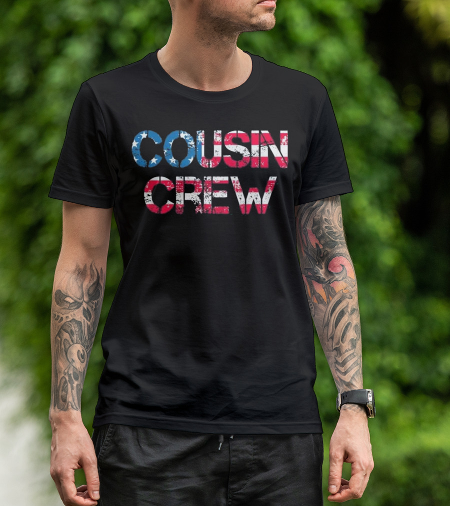 Cousin Crew Patriotic American Flag Matching Family T-Shirt