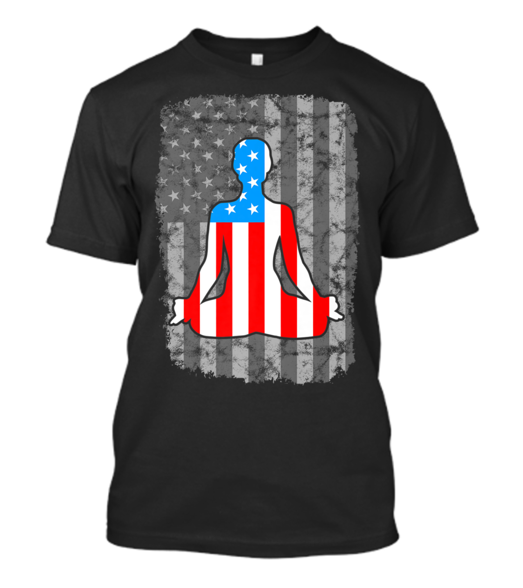 Yoga Namaste American Flag Vintage Vibe T-Shirt