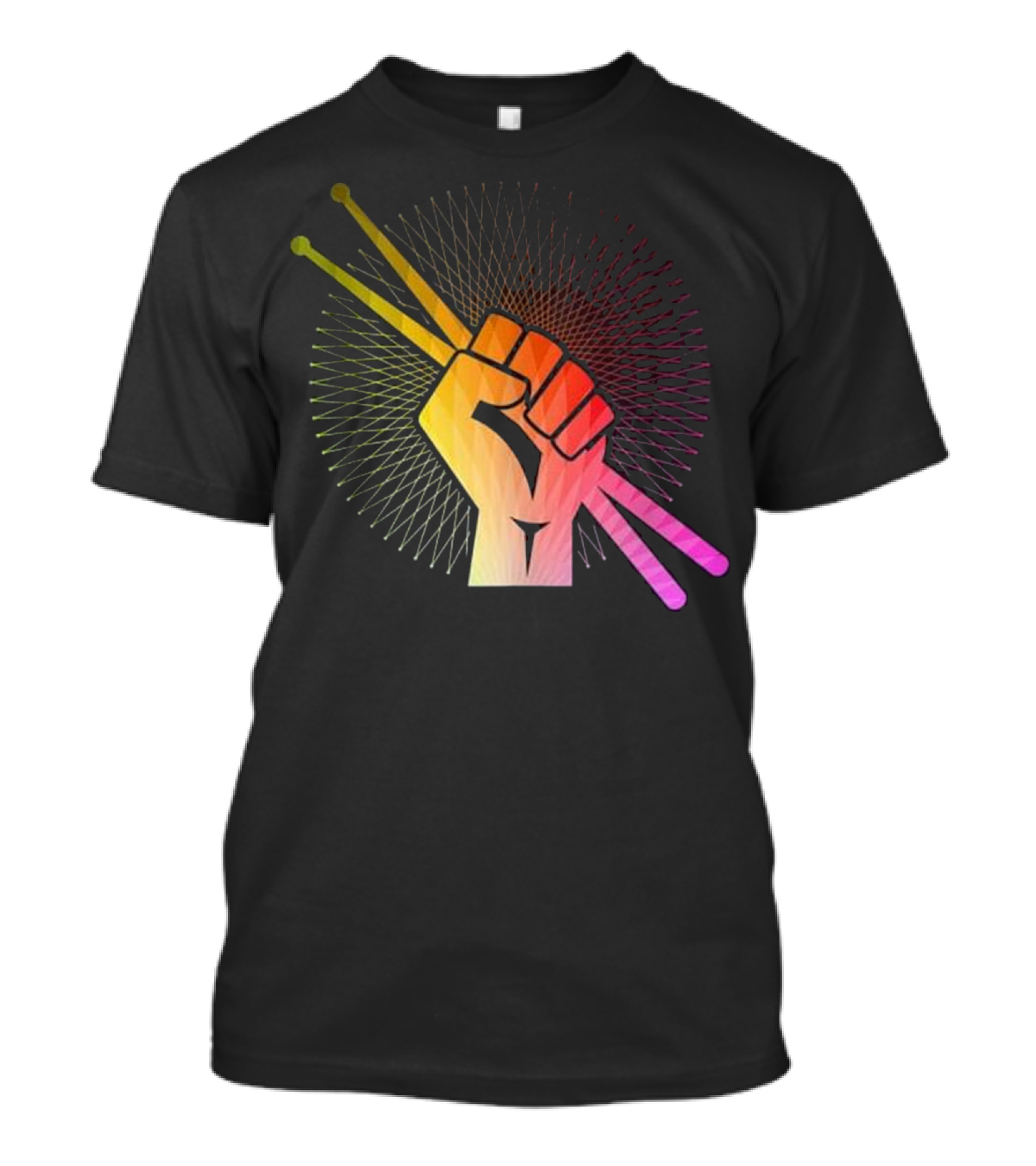 Drummer Drums Vintage Drumming Fist Holding Drumsticks T-Shirt