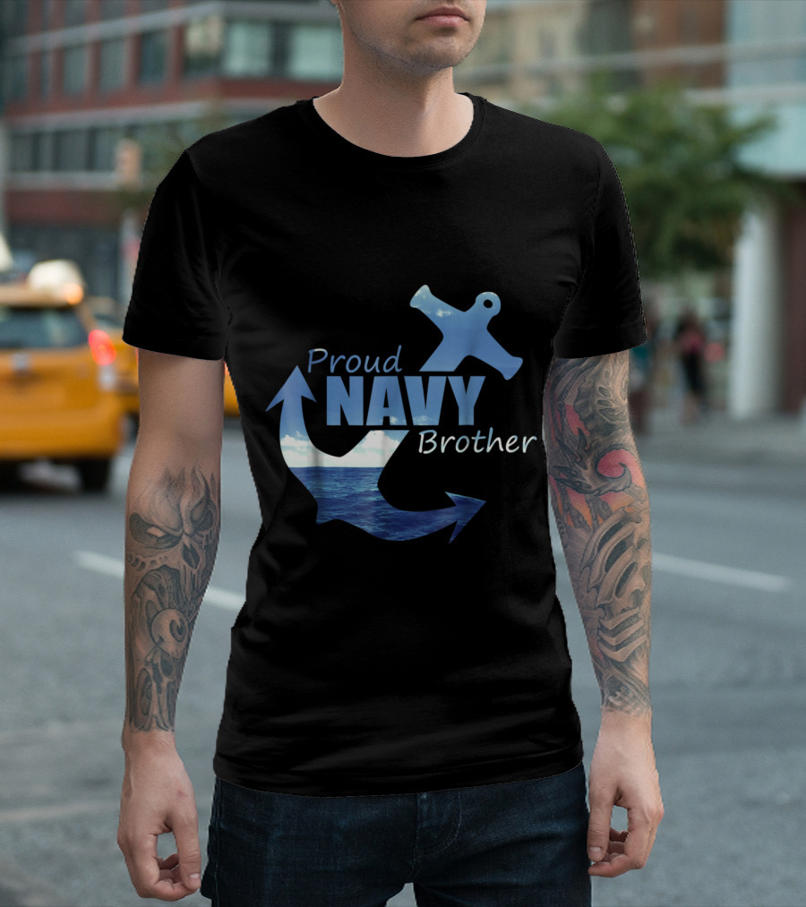 Proud Navy Brother Anchor Ocean T-Shirt