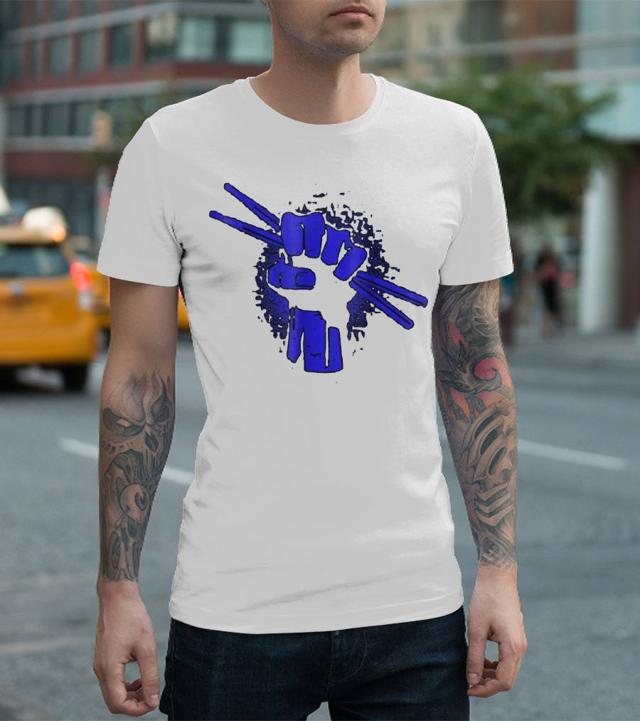 Drummer Fist Drum Sticks Music Drumming T-Shirt