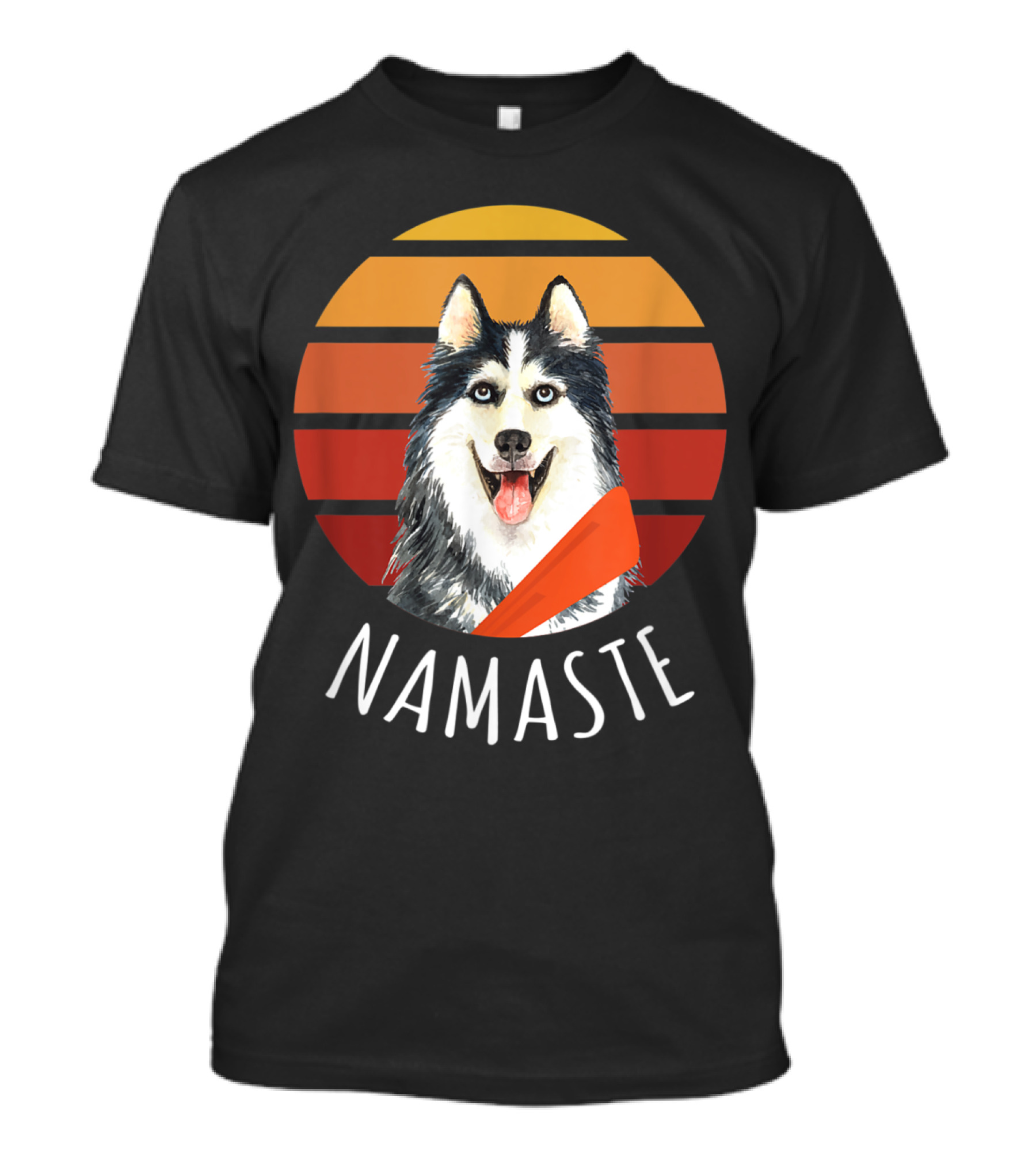 Namaste Husky Sunset Yoga Vibes T-Shirt