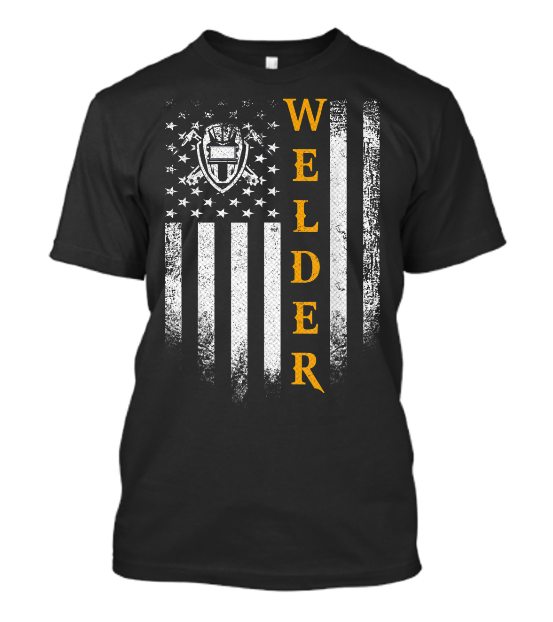 Welder American Flag Vintage USA Welding Mask T-Shirt