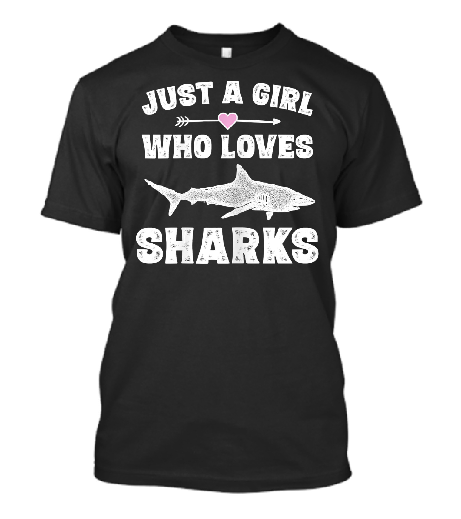 Just A Girl Who Loves Sharks With Heart Arrow T-Shirt
