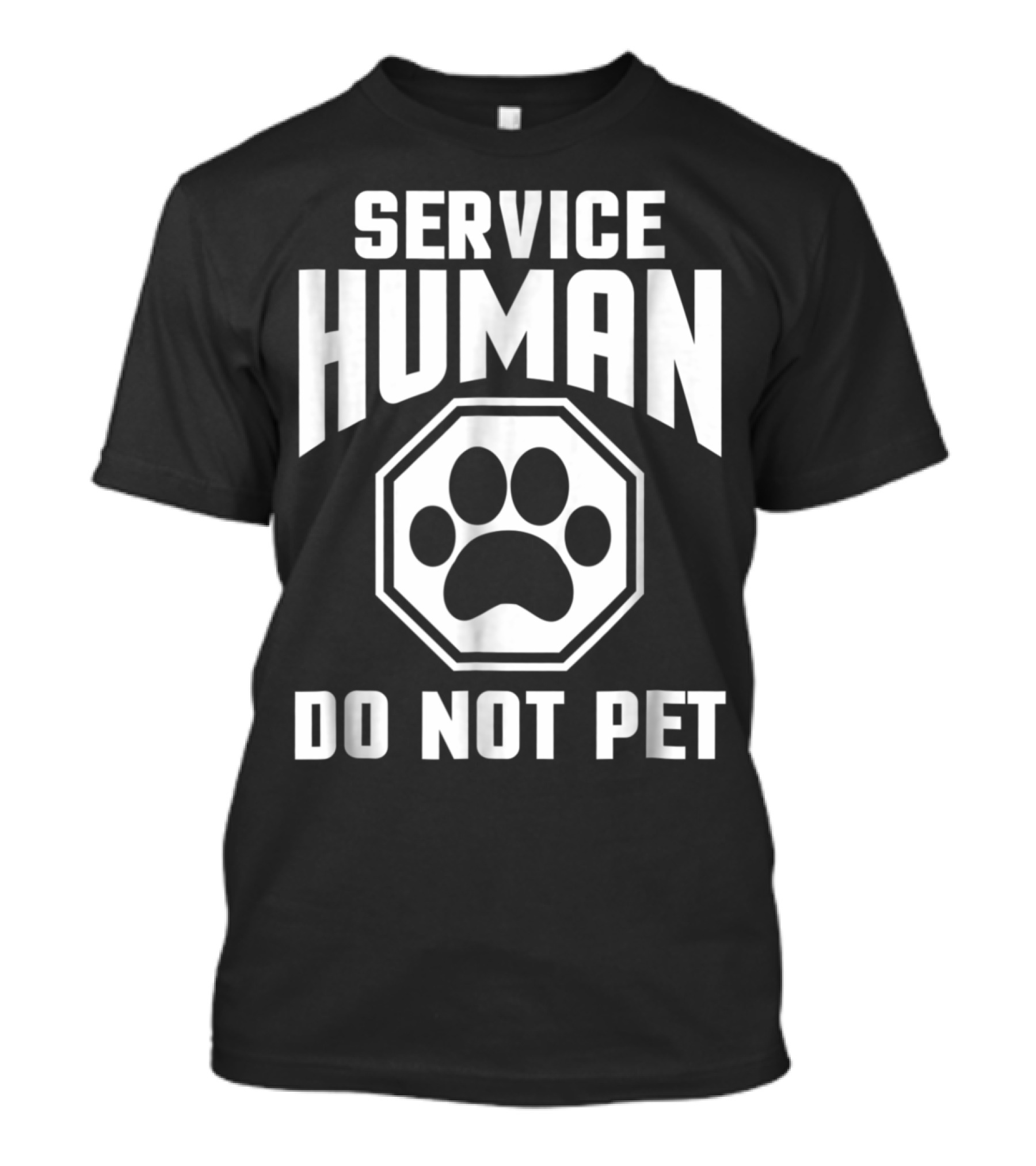 Service Human Do Not Pet Funny Dog Love Paw Prints T-Shirt