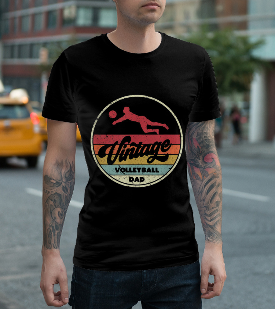 Vintage Volleyball Dad Retro T-Shirt