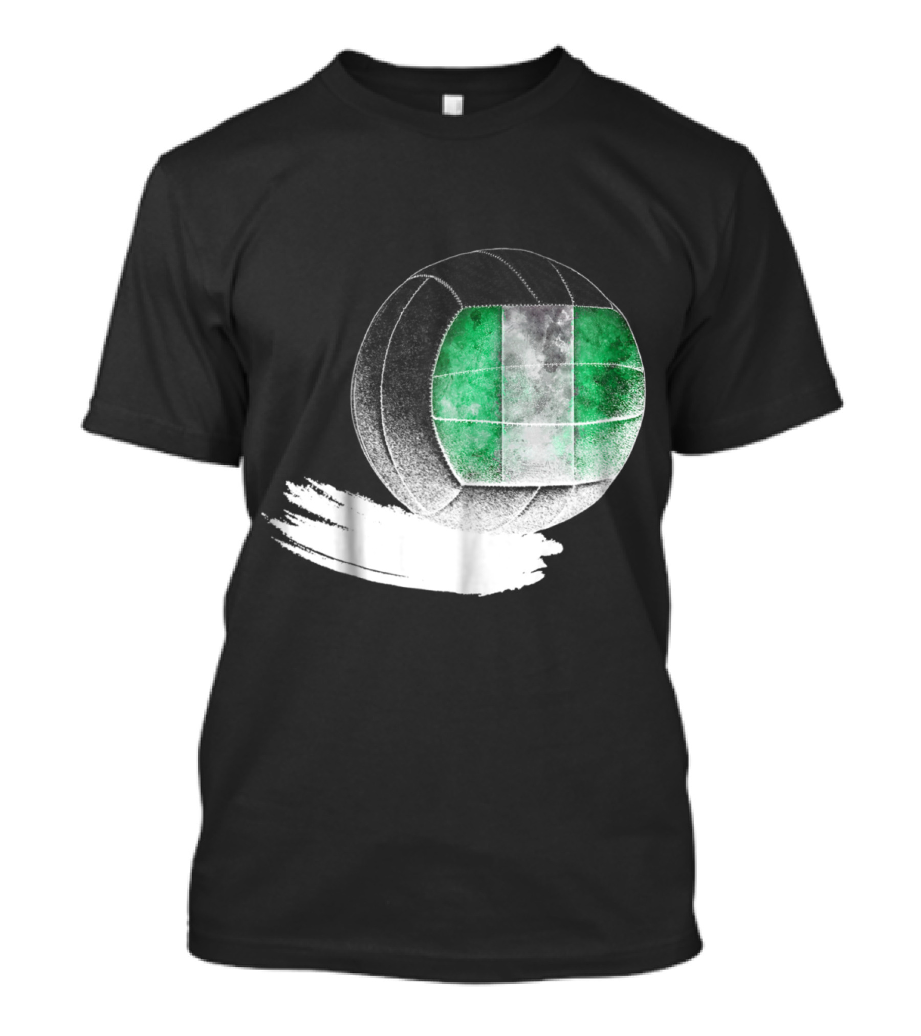 Vintage Nigeria Flag Volleyball Soccer Fusion T-Shirt