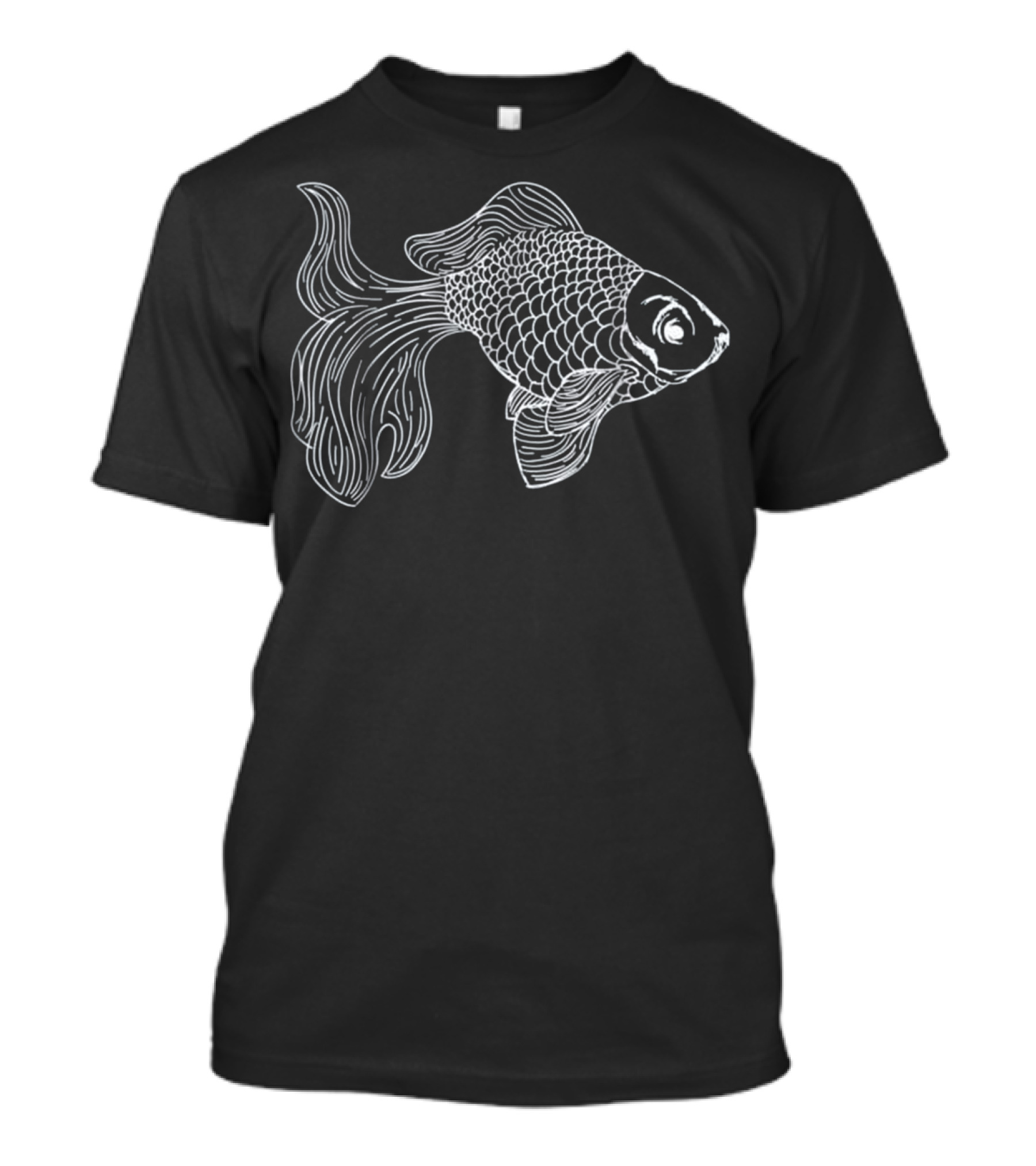 Goldfish Artistic Gold Fish Line Drawing T-Shirt