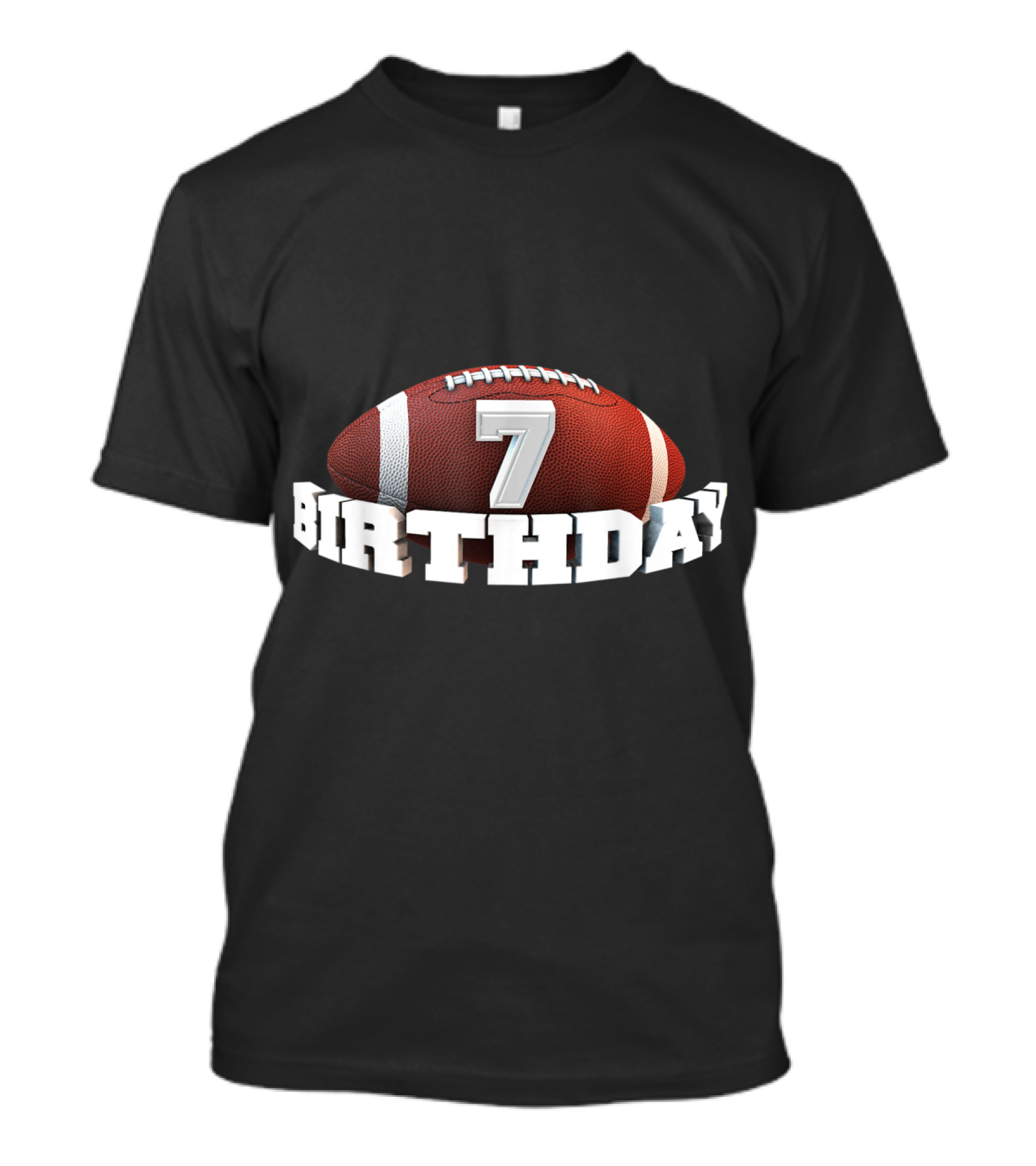 Seventh 7 Years Old Football Birthday Party 7th T-Shirt