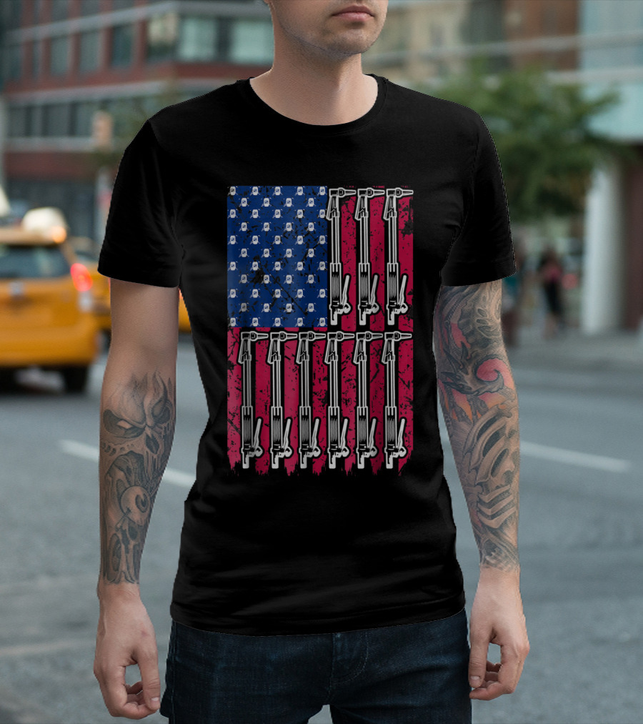 Vintage US Flag With Welding Torches T-Shirt
