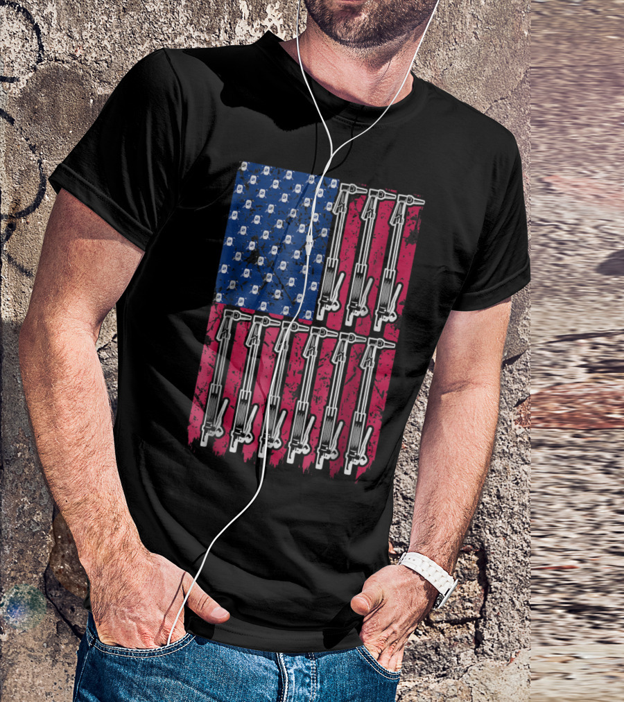 Vintage US Flag With Welding Torches T-Shirt