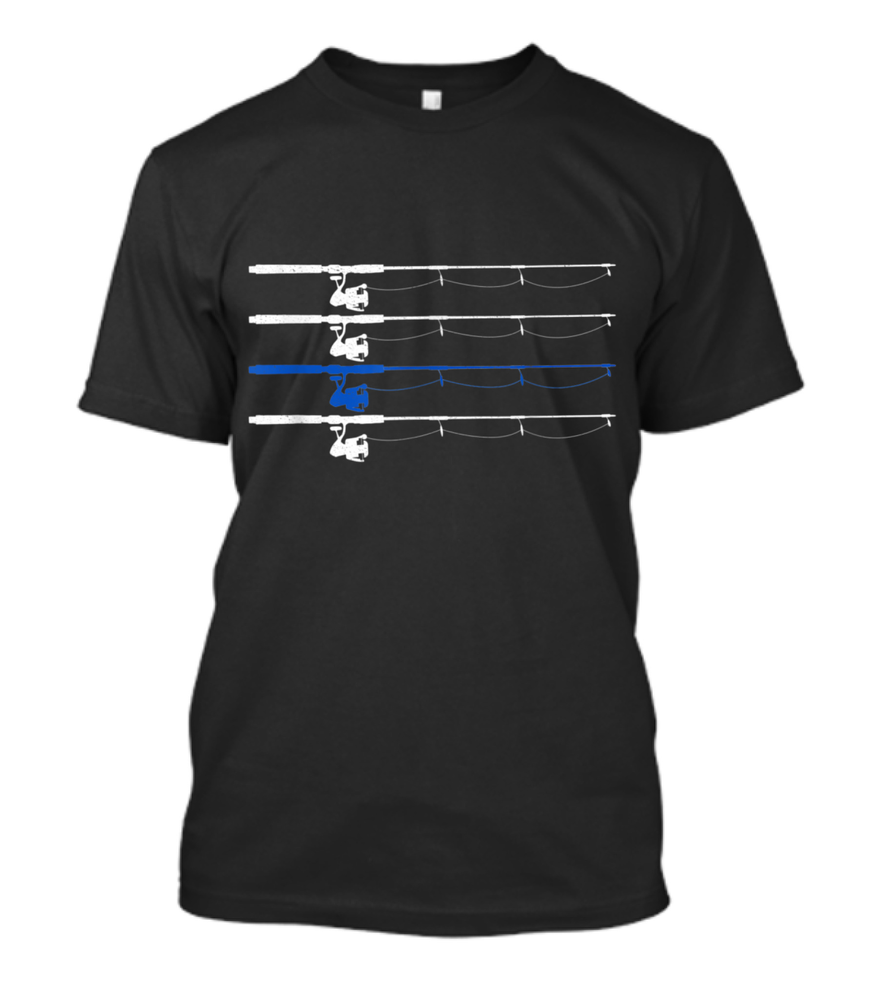 Thin Blue Line Fishing Rod Police Law Enforcement T-Shirt