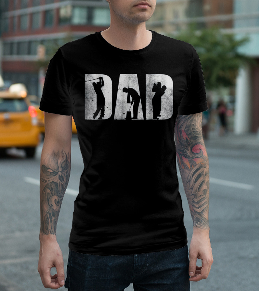 Funny Golf Dad Silhouettes Father's Day T-Shirt