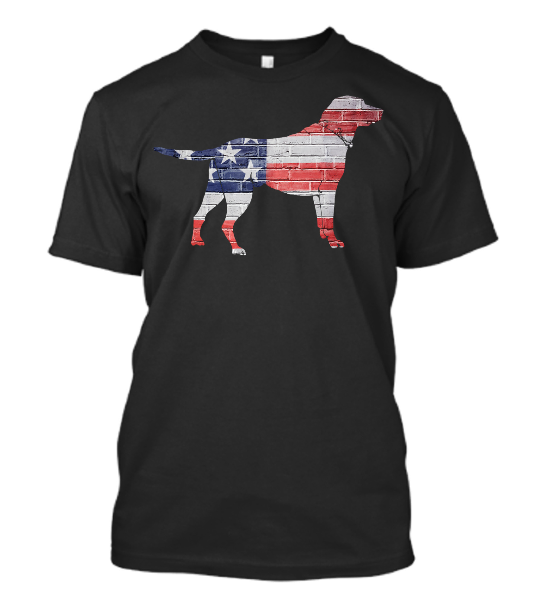 Patriotic Labrador Retriever American Flag Brick Pattern USA T-Shirt